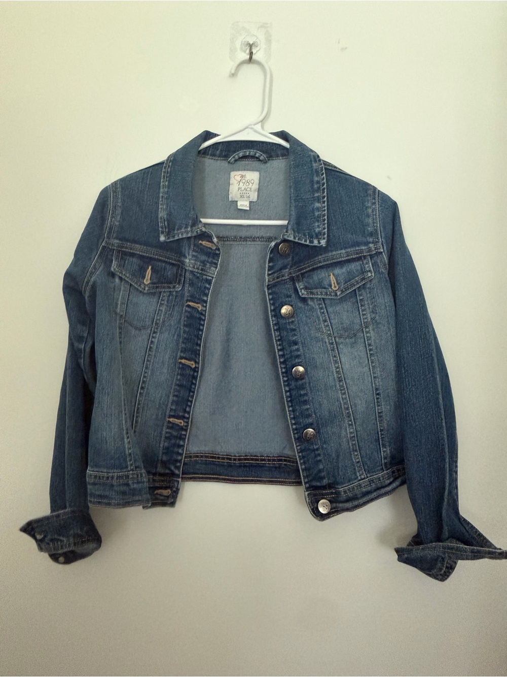 1989 Place Girls Jean Jacket Collared Button Down